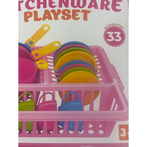 NEW Play Dishes For Kids Kitchen Set With Strainer 33 PCs Fun And Colorful 3+ - Picture 4 of 4